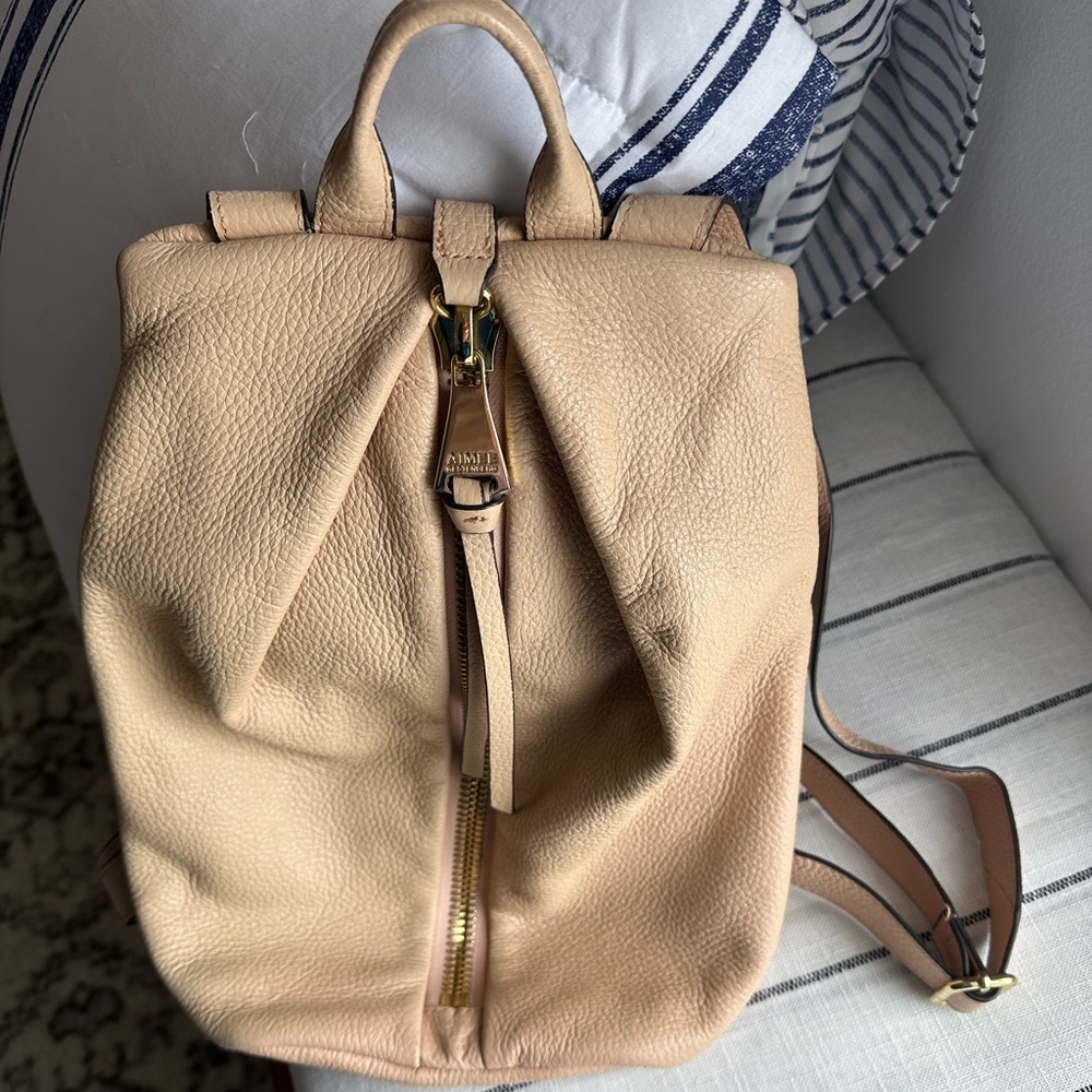 Pale pink/salmon Aimee Kestenberg leather backpack